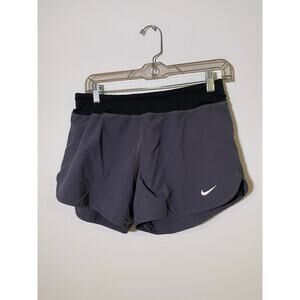 Nike Running Shorts Womens Size LARGE Black Swoosh Athletic Dri-Fit